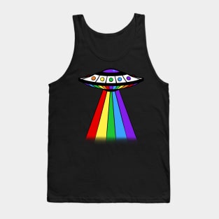 Retro Rainbow Pride UFO Tank Top